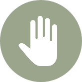 green icon of hand