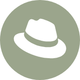 green icon of hat